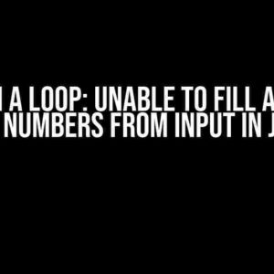 Stuck in a Loop: Unable to Fill an Array with Numbers from Input in Java?