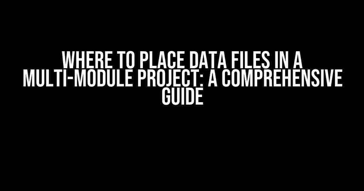 Where to Place Data Files in a Multi-Module Project: A Comprehensive Guide